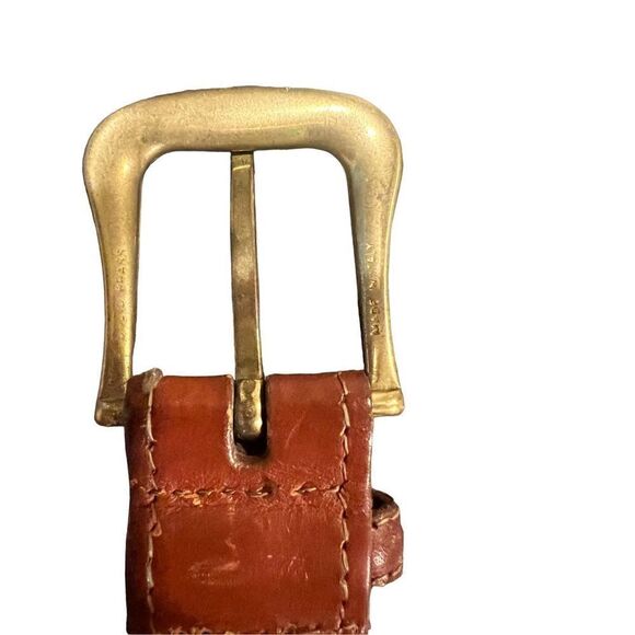 Vintage TORINO Braided Leather brass buckle  size 32 USA made - Picture 3 of 12